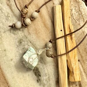 AVILA GYPSY GEODE Amazonite x Labradorite Handmade Necklace